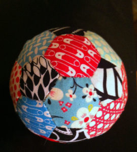Paper-pieced hexagon pincushion ball