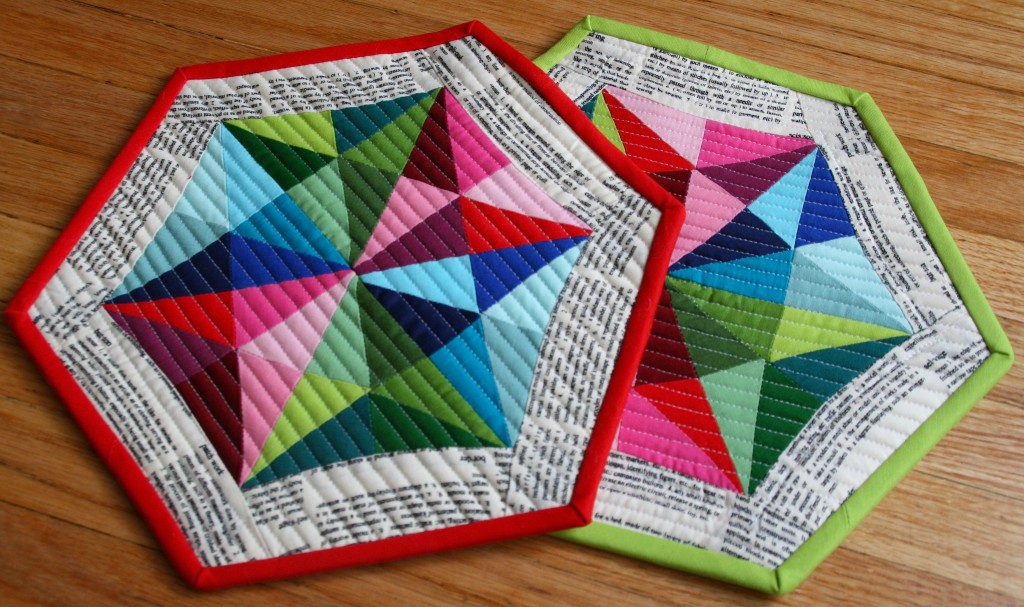 Quilted Holiday Pot Holders from Better off Thread