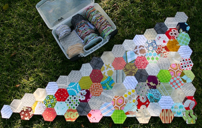 Hexagon paper-pieced Quilt