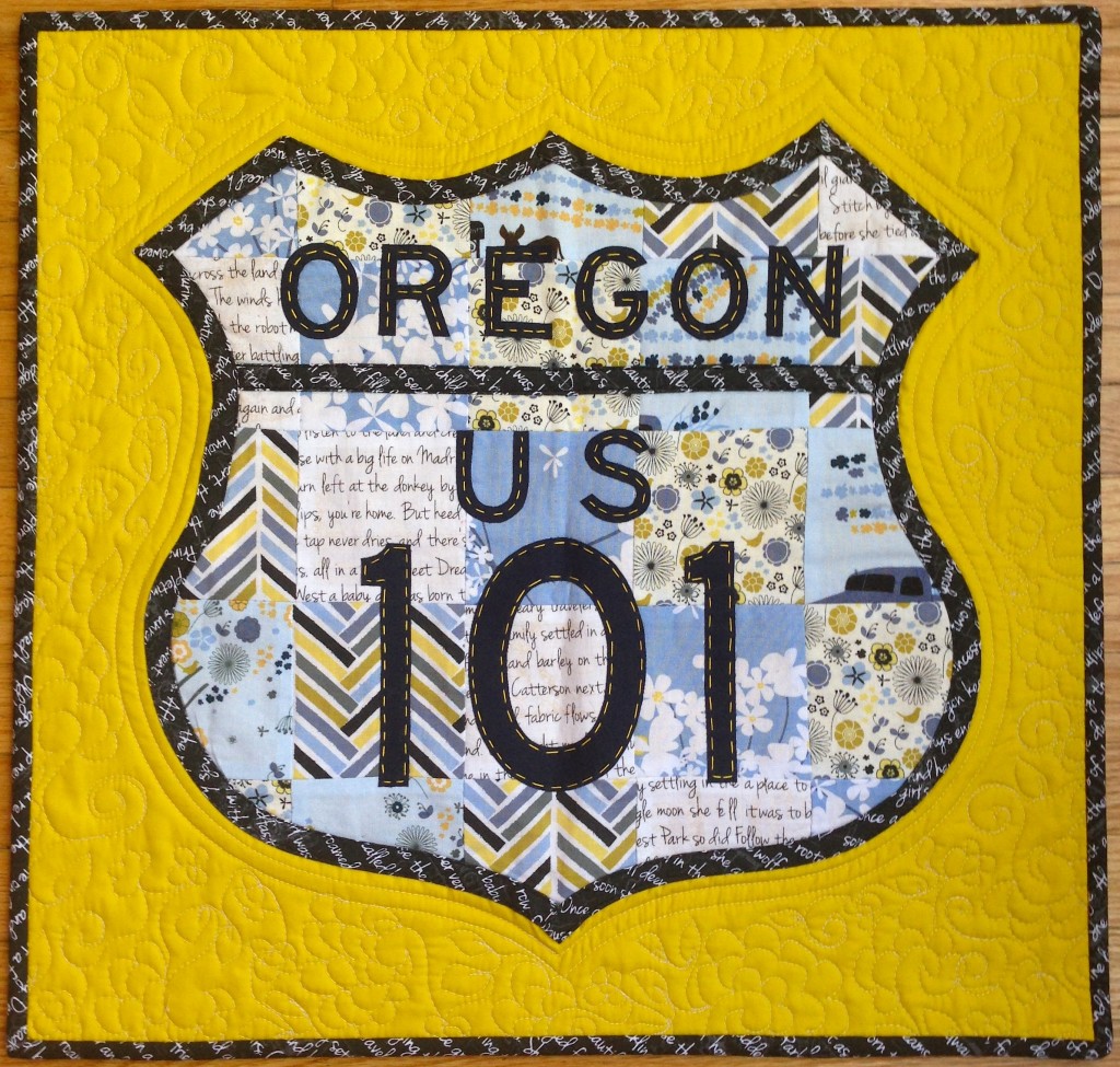 Highway 101 mini quilt by Better Off Thread