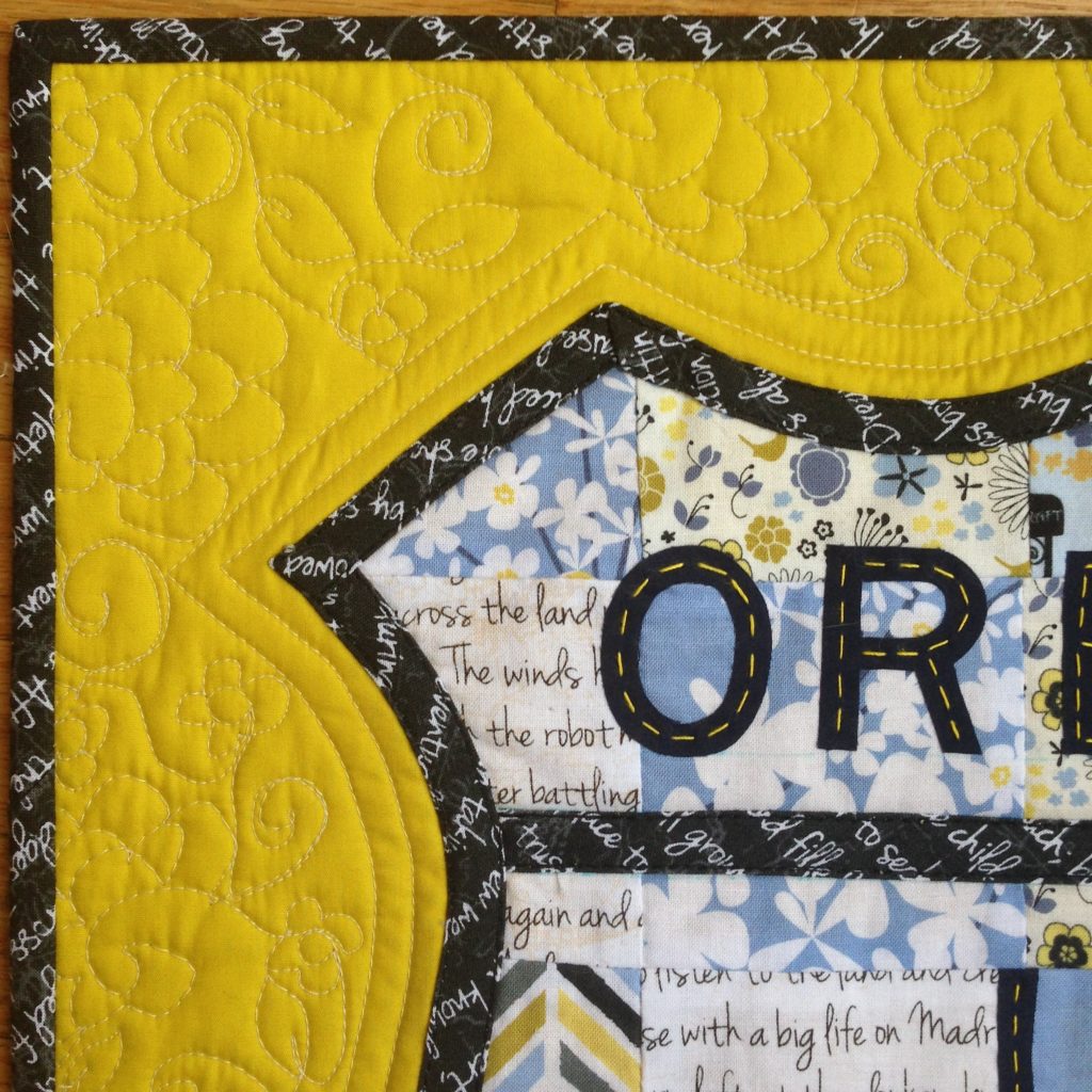 Highway 101 mini quilt by Better Off Thread