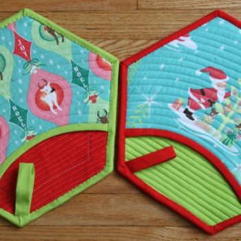 Quilted Holiday Pot Holders from Better off Thread